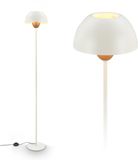 B.K.Licht BRILONER Gryde – Vloerlamp Woonkamer – E27 fitting – staande lamp met schakelaarkabel – Ø25 cm – hoogte 156,5 cm – koffie/grijs