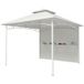 Tonnelle de jardin en métal 3x3m avec rideaux, poches de rangement et crochet de plafond, blanc crème
