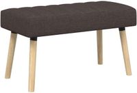 vidaXL Kanaalgeplooide Bank Donkerbruin 80 x 40 x 46 cm Stof