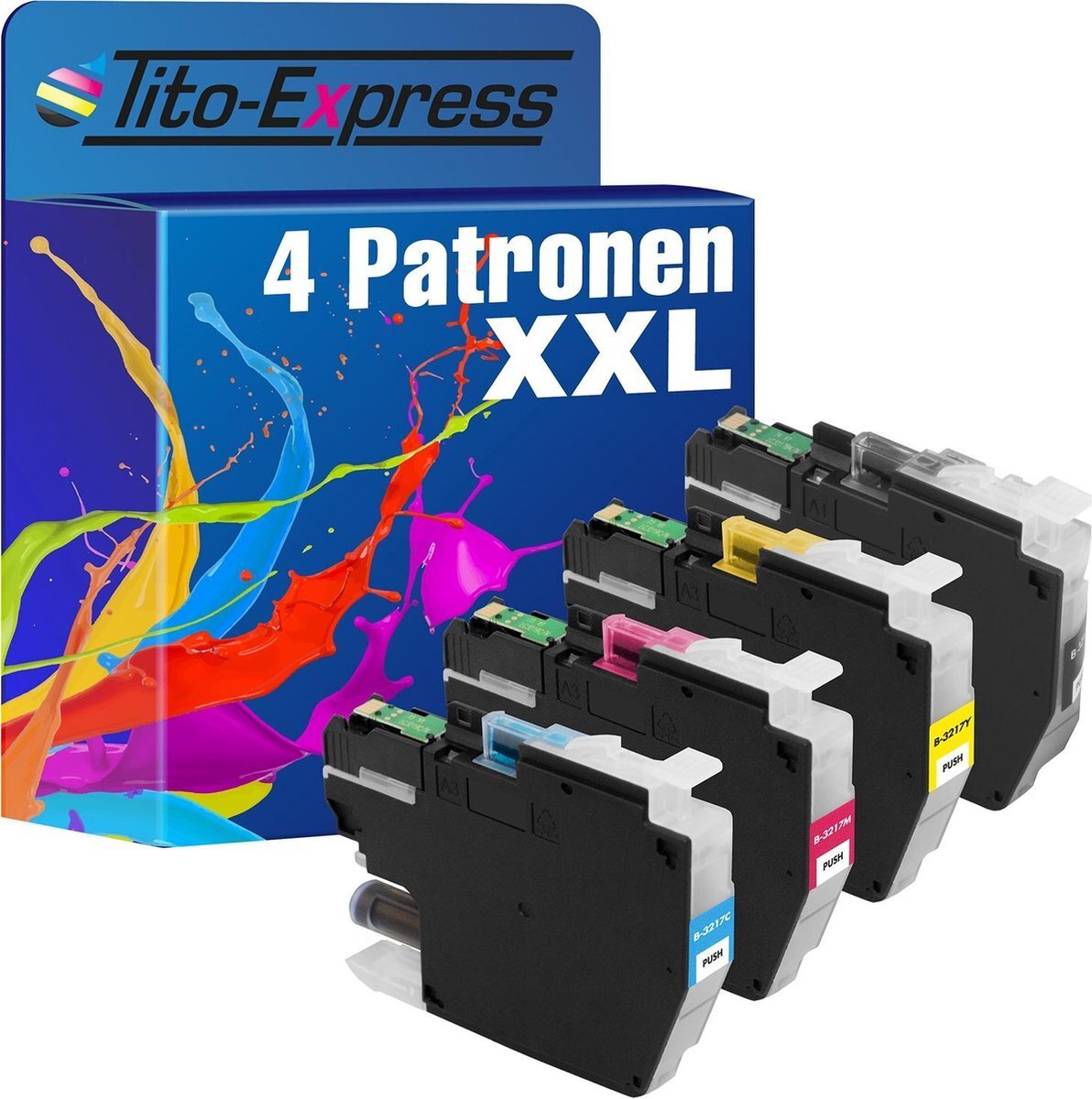 Tito Express PlatinumSerie 4x inkt cartridge alternatief voor Brother LC3217