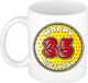 Bellatio Decorations Mok - 35 jaar - Geel - Sterretjes - 300 ml - Keramiek