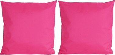 Anna's Collection 6x Bank/sier kussens voor binnen en buiten in de kleur fuchsia roze 45 x 45 cm - Tuin/huis kussens