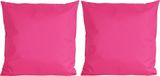 Anna's Collection 6x Bank/sier kussens fuchsia roze 45 x 45 cm polyester