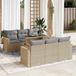 Prolenta Maison Exclusive - Tuinset voor de tuin, 7-delig, met kussens, beige, gemaakt van polyrotan
