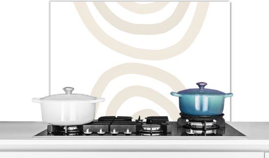 KitchenYeah Keuken Spatscherm - Regenboog Pastel Design - 90x60 cm