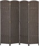 HOMCOM Kamerverdeler Polypropyleen, Grenenhout 160L x 1,6B x 170H cm Bruin