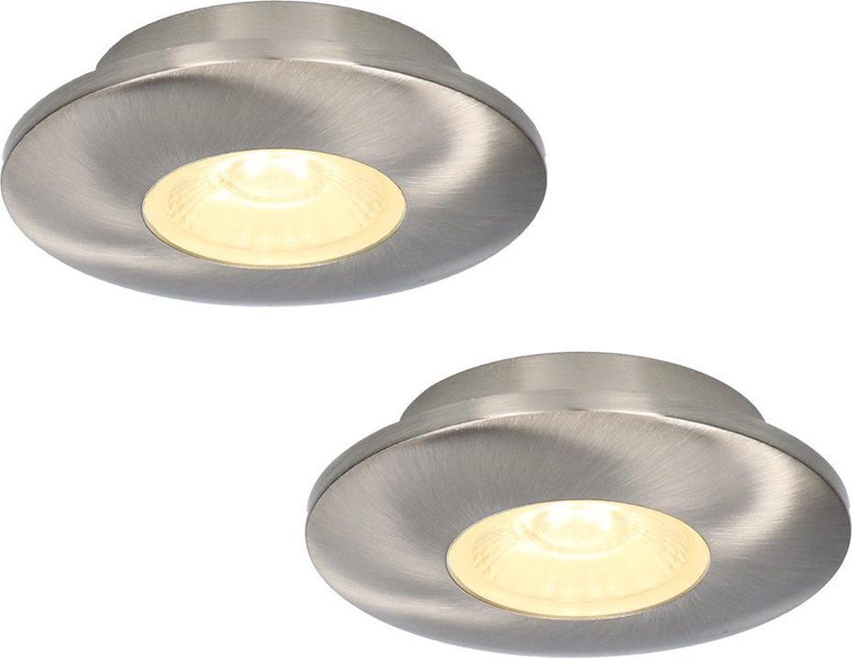 HOFTRONIC Pavo - LED Inbouwspot - 2x - Rond - RVS - Dimbaar
