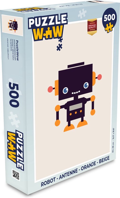 MuchoWow Puzzel Robot - Antenne - Oranje - Beige - Legpuzzel - Puzzel 500 stukjes - Sinterklaas cadeautjes - Sinterklaas voor grote kinderen