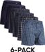 DANISH ENDURANCE Losse Boxershorts biologisch katoen Heren Ondergoed - Knoopgulp - 6-pack - Blauw/Grijs Mix - Maat L
