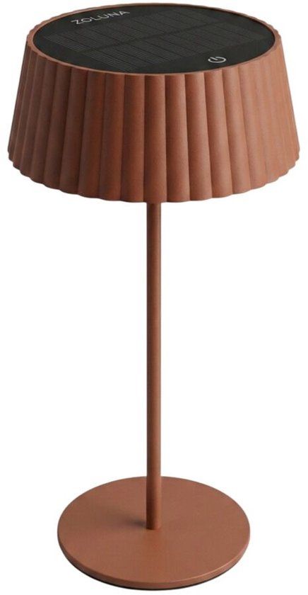 ZOLUNA Jyp Solar Tafellamp - Rusty Red - 25cm - USB Oplaadbaar - Dimbaar - Buitenlamp Zonne-energie