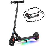 CAROMA Elektrische step (8-10-12 jaar), maximaal bereik 6 km, max. 16 km/u, lichte kinderstep en step, cadeau voor kinderen en jongeren (zwart)