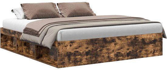 vidaXL Bedframe Gerookt Eikenkleurig 180x200 cm Super King Size