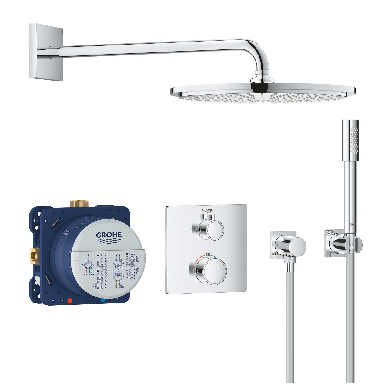 GROHE Grohtherm Perfect doucheset - Inbouw regendouche - ø 31 cm - Chroom