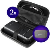 Buddi 2-Pack Sorted Powerbank Hoes - Kabel Organizer Tas - Harde Schijf Draagtas - Compact - 17x10x5cm - Grijs - Medium