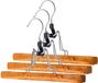 KADAX Houten Kleerhanger, Ruimtebesparende Hanger voor Broeken, Jeans, Rokken en Shorts, Antislip Hanger met Draaibare Haak voor het Organiseren van Kleding (Set van 3)