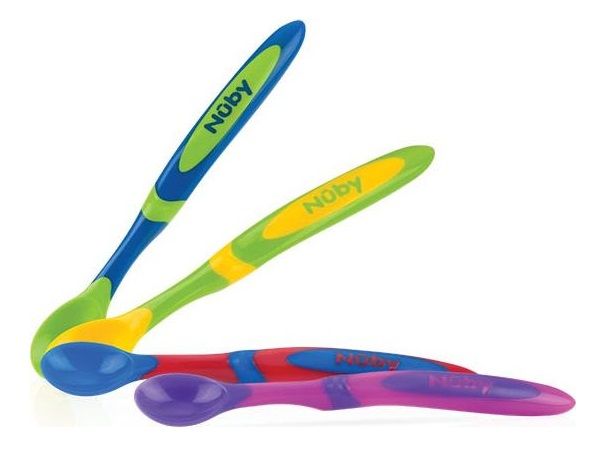 Nûby Voedingslepel met Lange Handgreep - Multicolor - 4 stuks - 6m+
