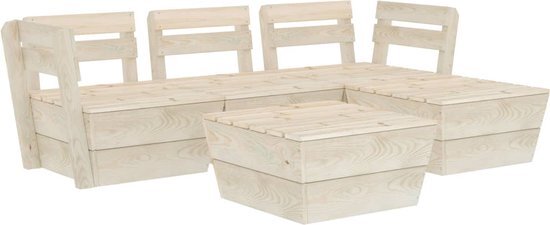 vidaXL 5-delige Loungeset pallet geïmpregneerd vurenhout