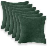 vidaXL - Kussensloop - 6 stuks - HEERLEN - Donkergroen - 30 x 30 cm - Bouclé