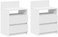vidaXL Nachtkastjes 2 stuks met 2 lades 40x33x60 cm blanc