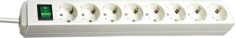 Brennenstuhl Eco-Line Stekkerdoos - 8-Voudig - Wit - 3 meter snoer - Met schakelaar