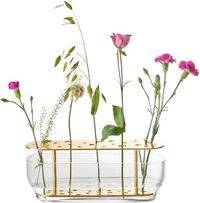 Fritz Hansen Ikebana Vaas Messing Glas 12 cm
