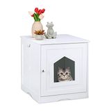 Relaxdays Kattenkast, grote ingang, magnetische deur, achterkant met ventilatiegaten, 52 x 48 x 53 cm (h x b x d), wit
