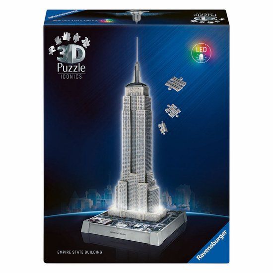 Ravensburger Iconics: Empire State Building met licht - 3D Puzzel - 216 Stukjes