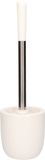 Merkloos / Sans marque Toiletborstel met houder - wit - dolomiet - RVS - 39 cm