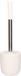 Merkloos / Sans marque Toiletborstel met houder - wit - dolomiet - RVS - 39 cm