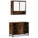 VidaXL 3300942 Meuble de salle de bain, 2 pièces, bois traité, couleur chêne fumé