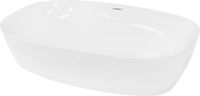 LuxeBath Ovale wastafel zonder overloop 60,5x38x14 cm wit keramiek