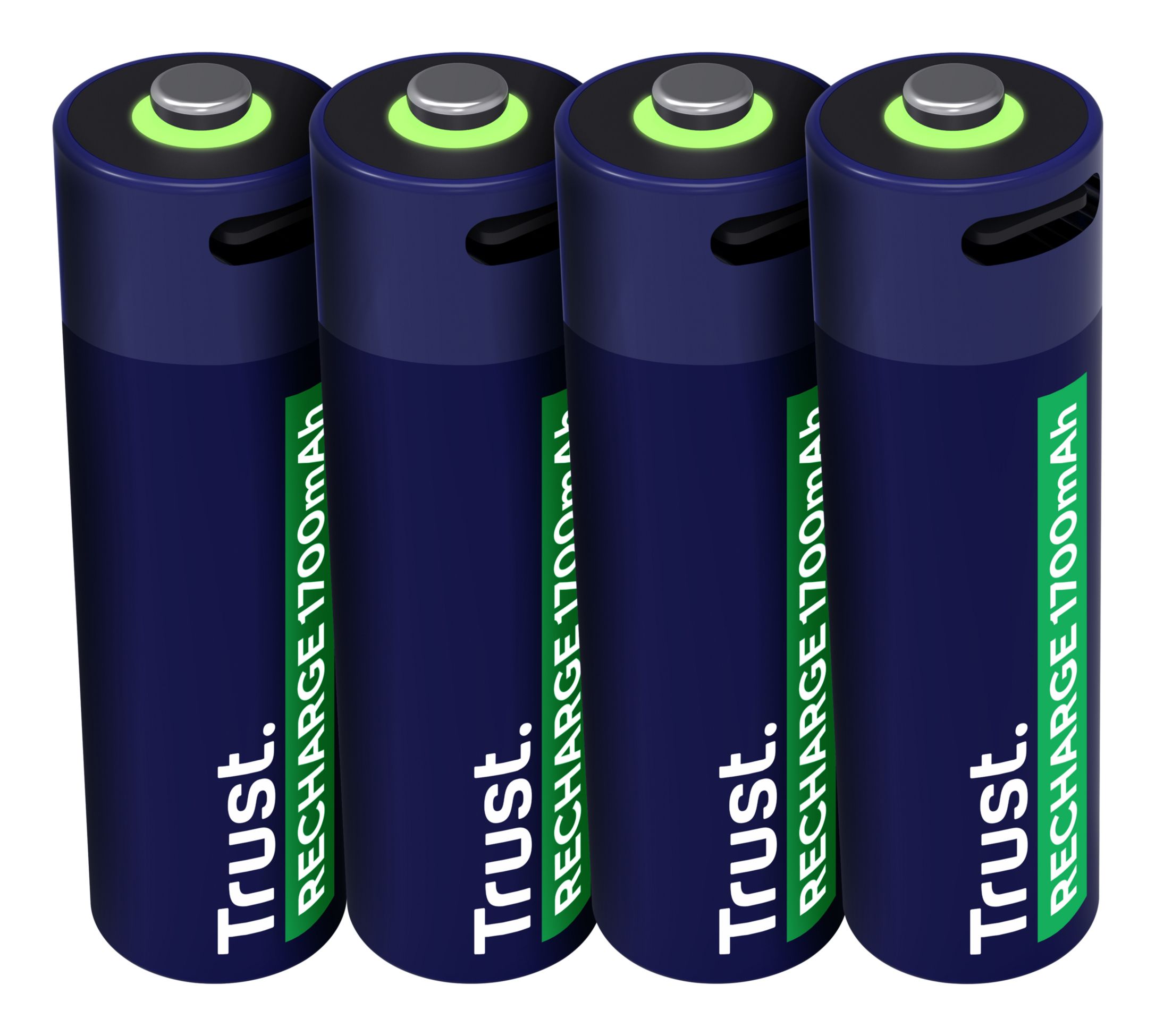 Trust 4 Pack USB-C 1.700 mAh + 4-in-1 Oplaadkabel AA Oplaadbare Batterijen