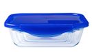 Pyrex Cook & Go Schaal Met Deksel - Set van 7 Stuks - Glas - Blauw/Transparant - Rechthoekig