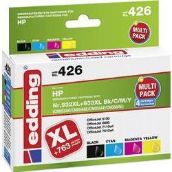 Edding Inkt vervangt HP 932XL 933XL Compatibel Combipack Zwart Cyaan Magenta Geel 18-426