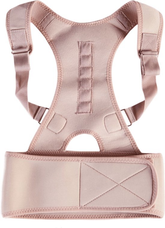 Perfect Posture Pro Verstelbare Postuur Corrector Rugbrace - Maat L, beige - Uniseks - Rugband voorkomt Rugpijn - Rug & Houding Correctie man en vrouw - Rugriem onzichtbaar onder kleding - Back Belt