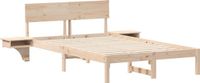vidaXL Bedframe met hoofdeinde Bruin 140 x 200 cm Massief grenenhout