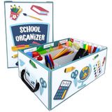 Lavatelli Schoolorganizer, kartonnen doos voor schrijfwaren en creatieve activiteiten voor kinderen, school, 4 binnenverdelers + met gathouder, voor pennen en A4-vellen, 32 x 22,5 x 15 cm