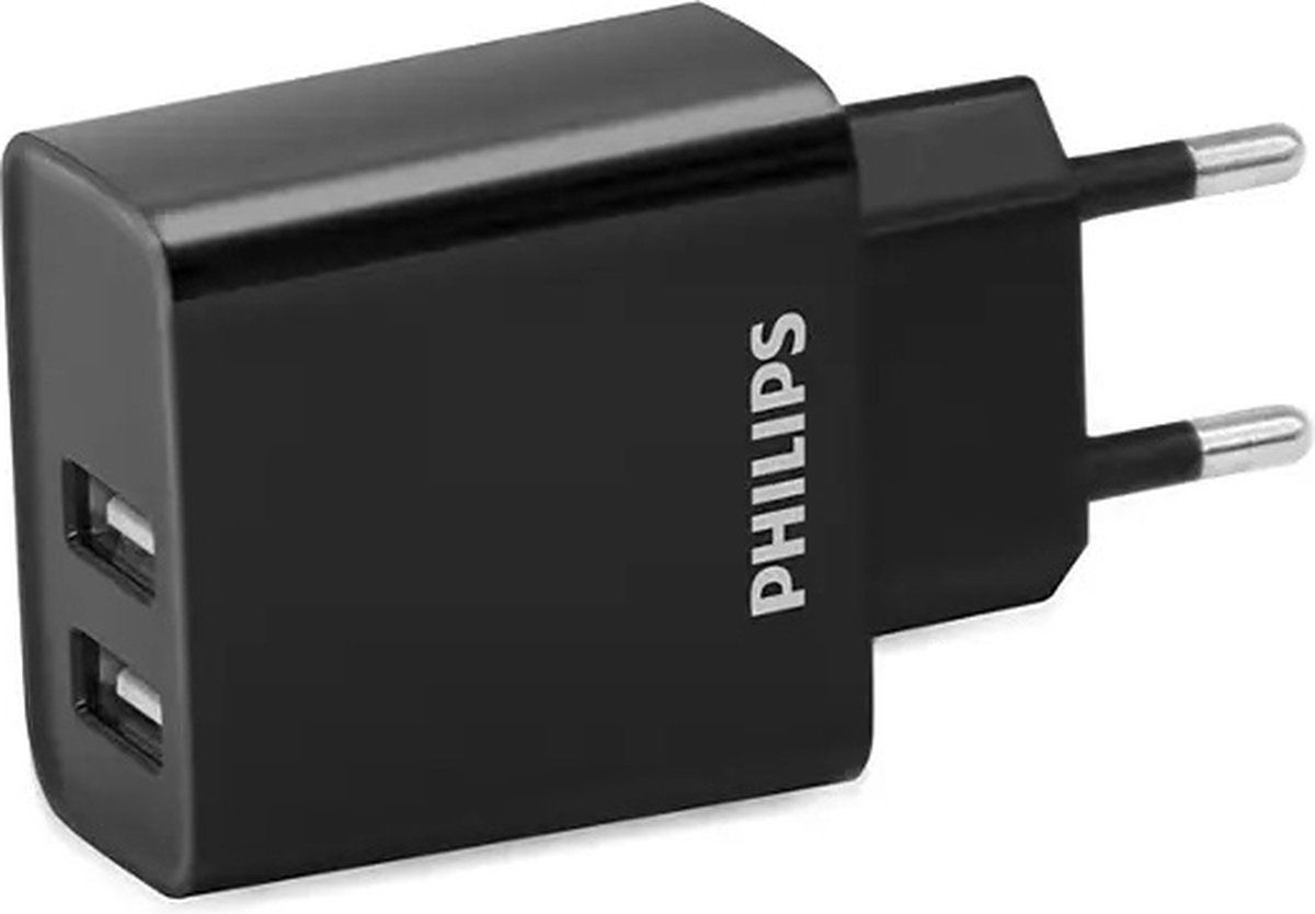 Philips DLP2610/12 - Wandlader Dual USB - Zwart
