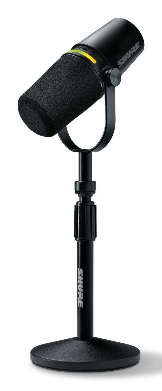 Shure MV7+ Black Podcast Microphone with Stand