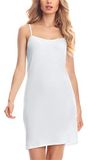 Merry Style Dames Onderjurk - Kort - V-neck - Verstelbare Spaghetti Bandjes - Viscose - Wit - S