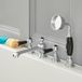Hudson Reed Elizabeth Mélangeur Bain Douche Rétro 4 Trous Chromé & Noir Commandes Leviers