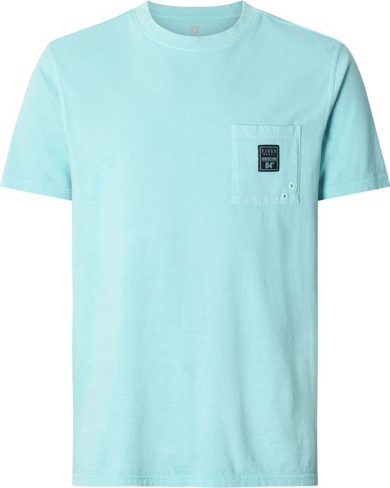 Jan Vanderstorm Heren T-Shirt Turquoise - 80/82 - Katoen - Ronde Hals - Korte Mouw - Loose Fit