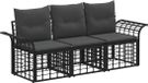 vidaXL Ensemble de canapés d'extérieur 3 pièces Noir et Gris foncé Polyester