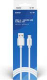 Savio USB-kabel 3 m USB 2.0, USB A - Micro USB Wit CL-167