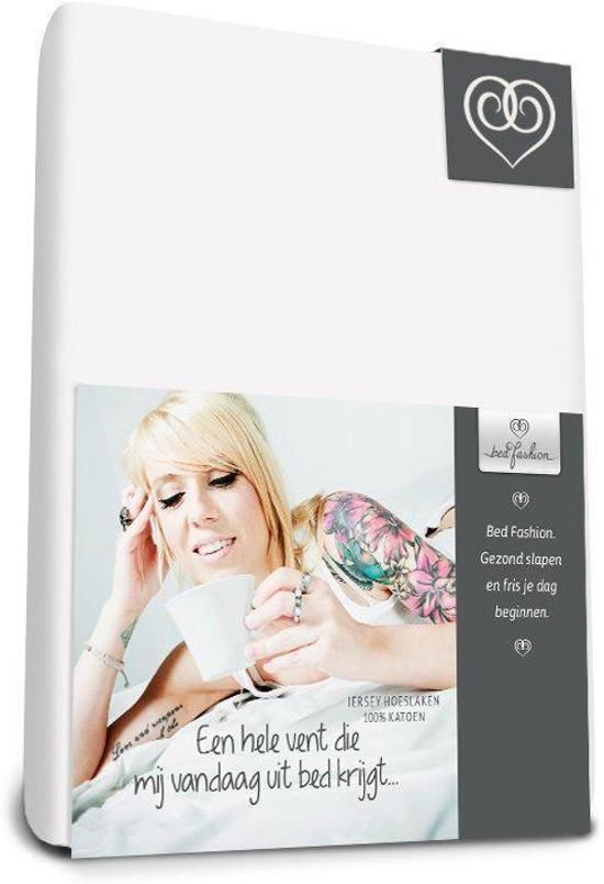 Bed-Fashion jersey hoeslaken voor boxspring Wit - 80 x 200 cm - Wit