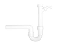 Viega Kirchhoff Kunststof VIEGA spoelbak buisvormige sifon, wit, 1 1/2" H x 50 mm, met 3/4" apparaataansluiting - 102838