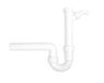 Viega Kirchhoff Kunststof VIEGA spoelbak buisvormige sifon, wit, 1 1/2" H x 50 mm, met 3/4" apparaataansluiting - 102838