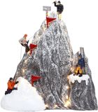 Santaville - Hikers Climb on Mountaintop with LED polyresin 35cm