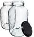 Bocal de stockage en verre - 5 litres - Avec couvercle - Convient pour confiture, miel et légumes marinés - Réutilisable - 2 pièces