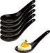 Cosy & Trendy Amuse/aperitief lepel set - hapjes/tapas - 12x stuks - porselein - zwart
